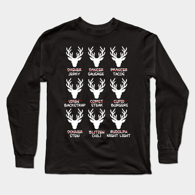 Christmas Deer Hunting Season Long Sleeve T-Shirt by mittievance